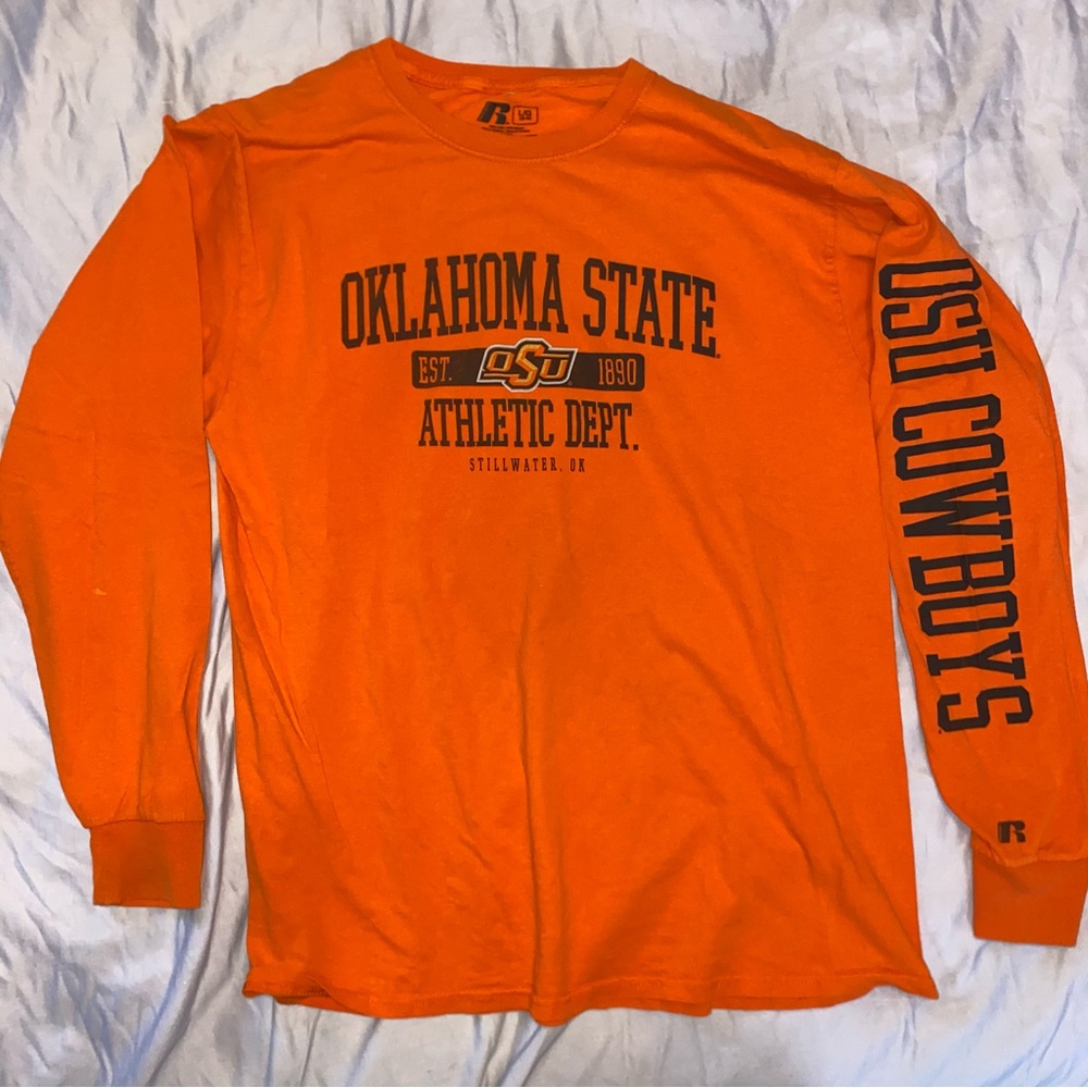 Russell Athletic Orange Long Sleeve Tee OSU Cowboys